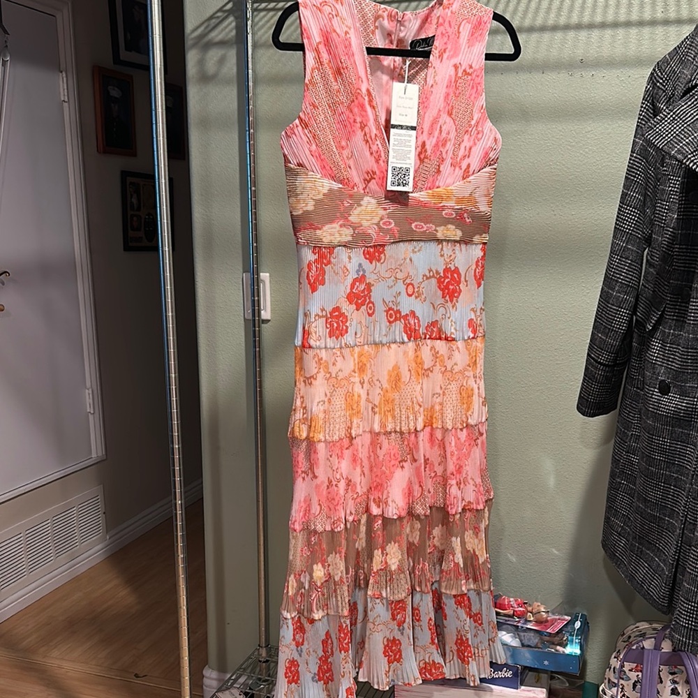 Pink Ruffled Tiered Maxi Dress
